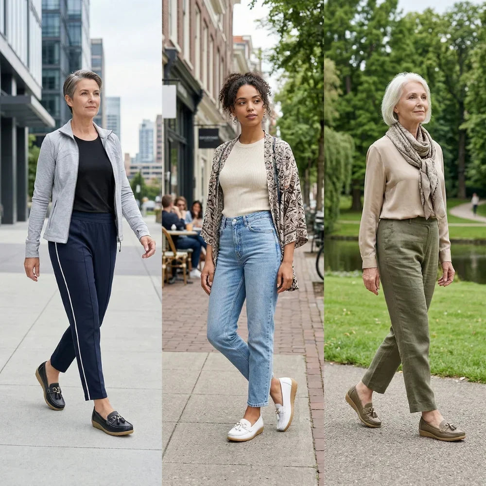 Orthopädische Mokassins aus Leder für Damen • OrthoMok™