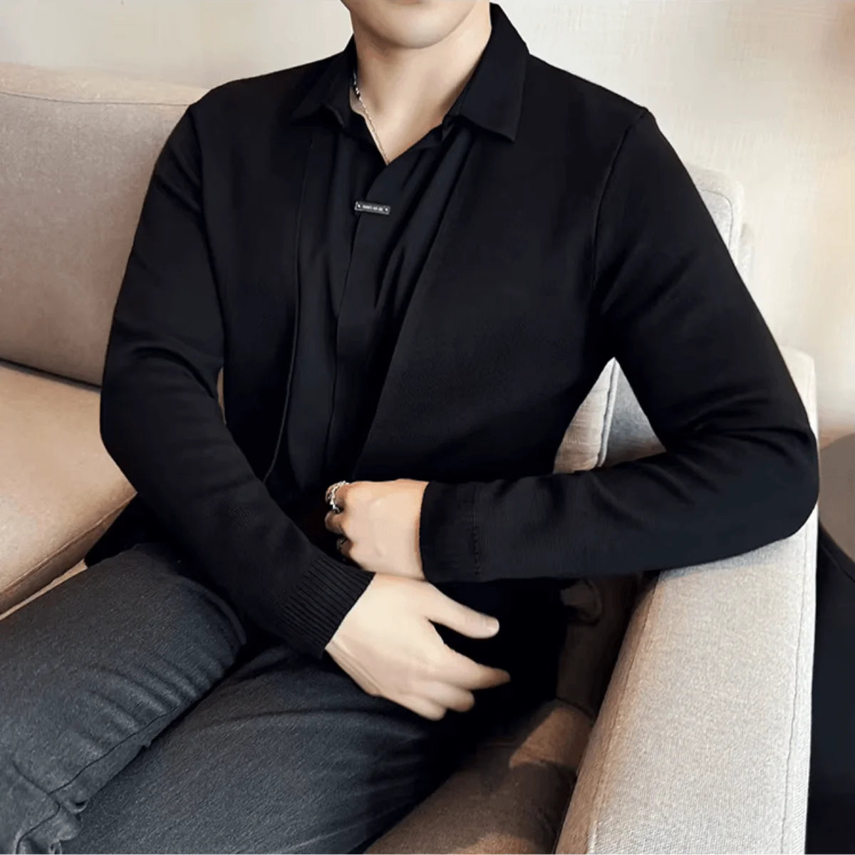 Layer™ – 2-in-1-Hemd mit Cardigan-Effekt