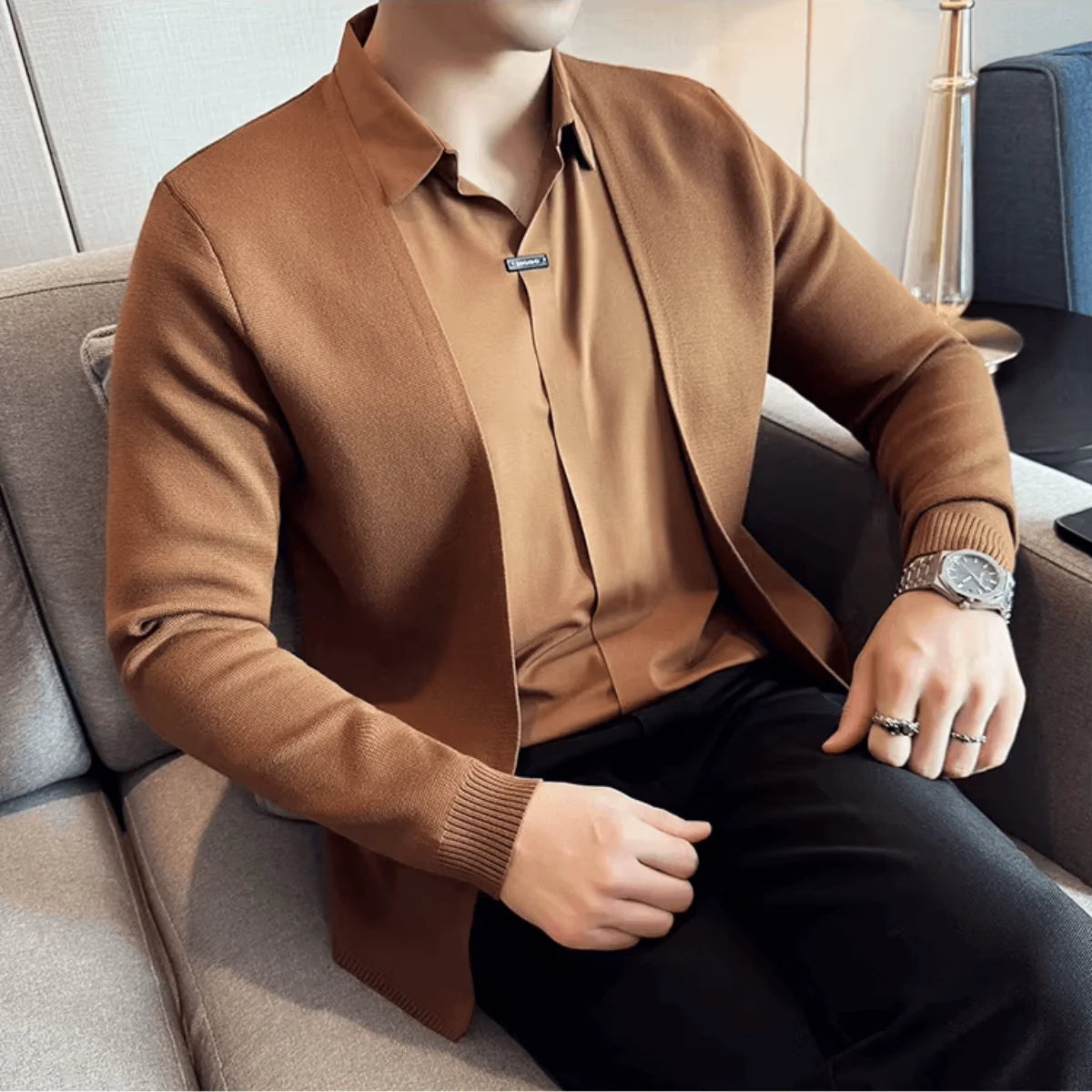 Layer™ – 2-in-1-Hemd mit Cardigan-Effekt